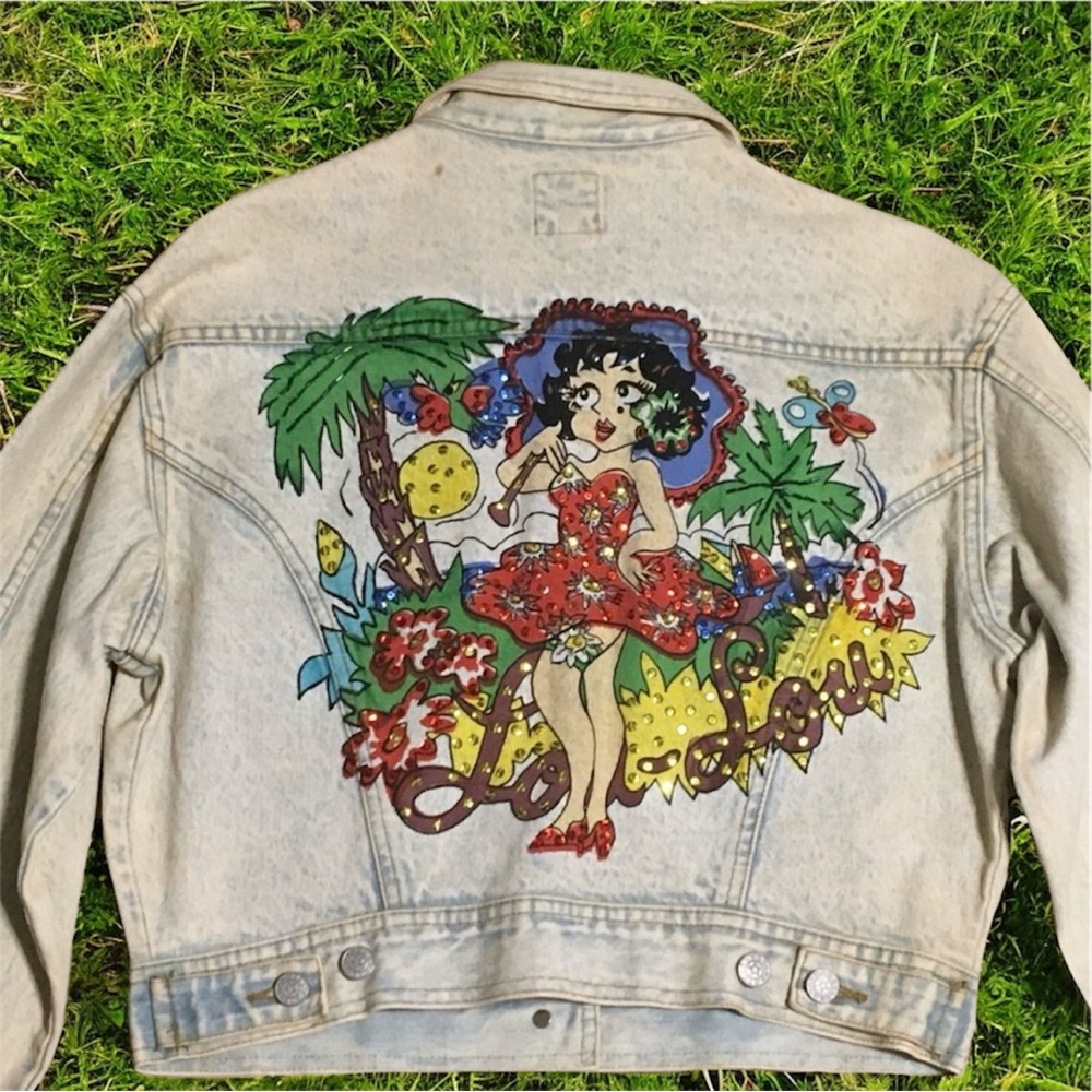 Rare Vintage 80s Dakota Blue Distressed Jean Jacket Size Medium